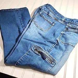 Simply Vera Cargo Crop blue Jeans 35"X25" Western